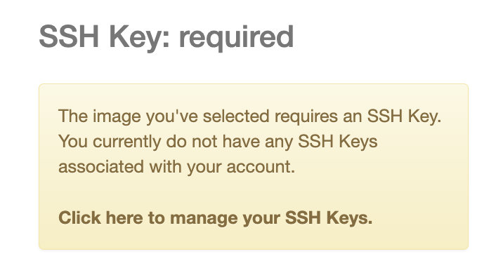 SSH Key:required