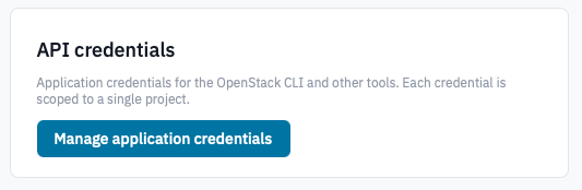 Create API credentials.