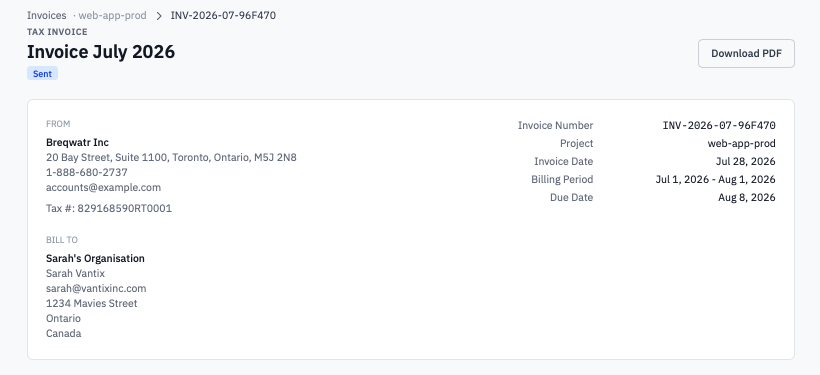 Bill invoice