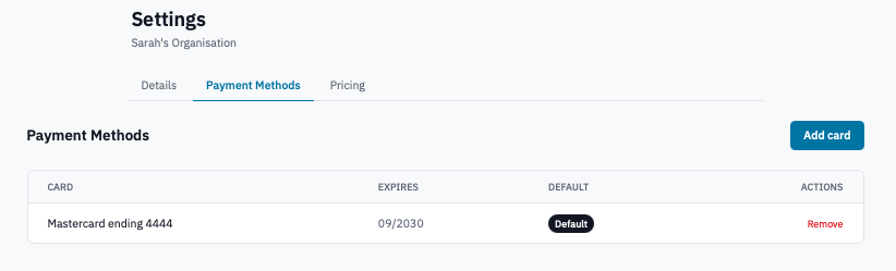 Add Payment Card