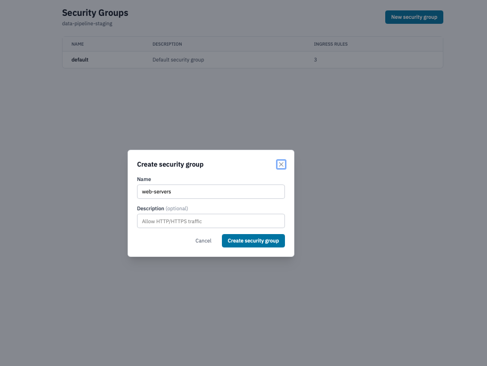Create Security Group