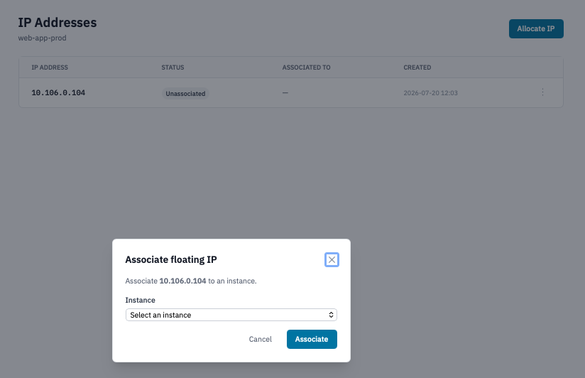 Associate Floating IP