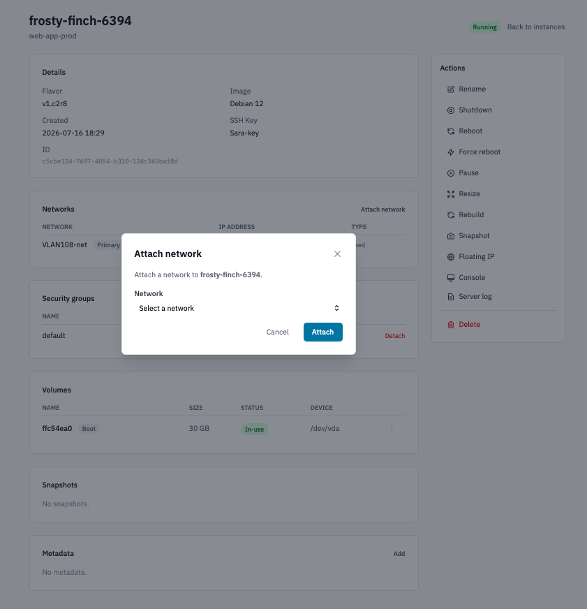 Attach Network