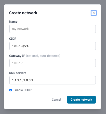 Create New Network