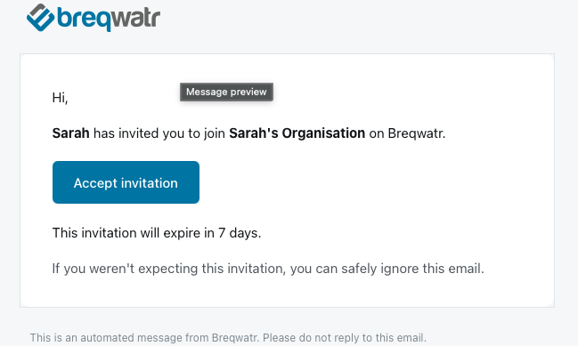 Invite Email