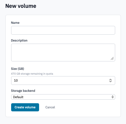Create Volumes