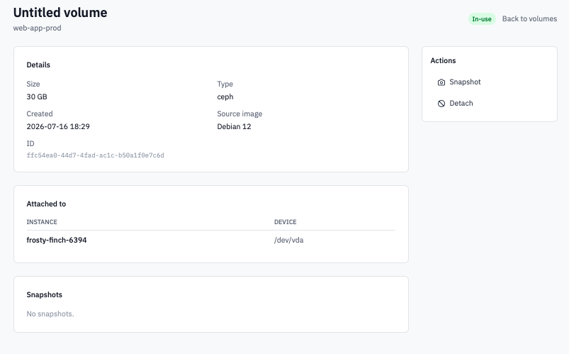 Attach Volumes to instace