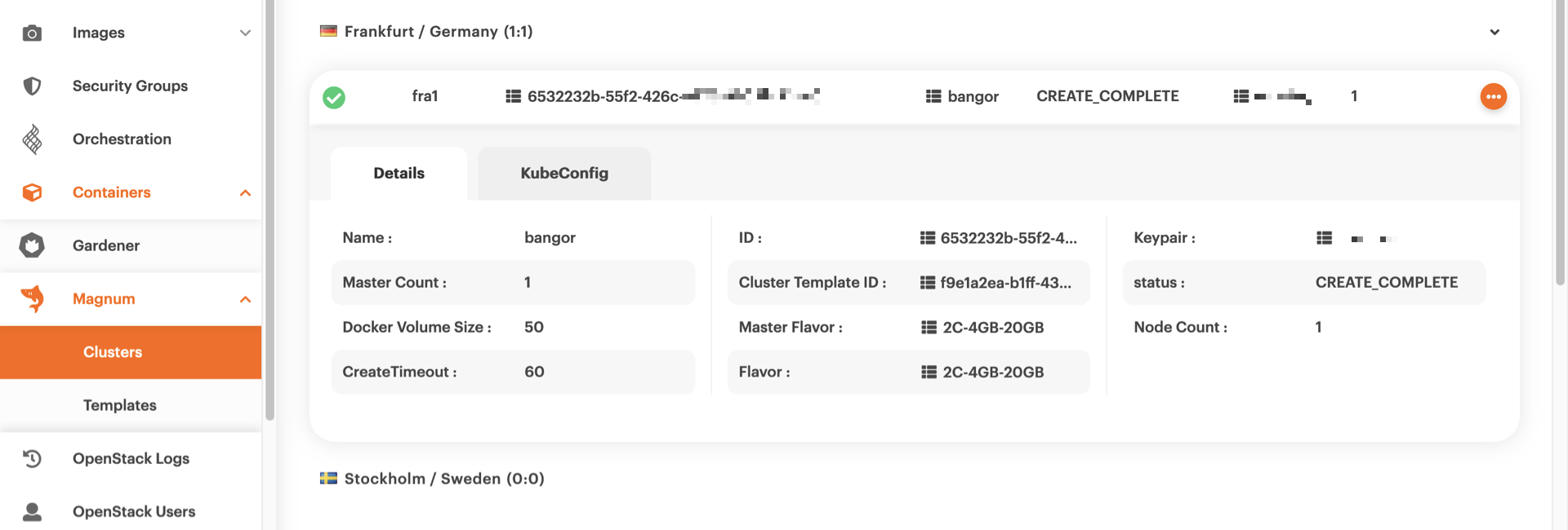 Cluster info